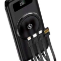 Kablosuz Çoklu Şarj Girişli 10.000 Mah Kablolu Powerbank Taşınabilir
