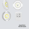 Kablosuz Gün Işığı 3’lü LED Spot Lamba Kumandalı