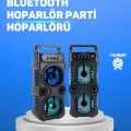 Kablosuz LED Işıklı Bluetooth Hoparlör – FM Radyolu, Mikrofon Girişli