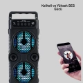 Kablosuz LED Işıklı Bluetooth Hoparlör – FM Radyolu, Mikrofon Girişli