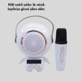 Kablosuz Mikrofonlu Astronot Tasarım Bluetooth Speaker Karaoke