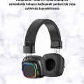 Kablosuz RGB Işıklı Katlanabilir Bluetooth Kulak Üstü Kulaklık