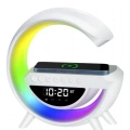 Kablosuz Şarjlı Bluetooth Hoparlör RGB Işık Gece Lambası Dijital Saat