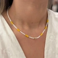 Kalp Boncuk Kolye - Beyaz