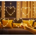 Kalpli Perde Led Işıklar, Sevgililer Günü Romantik Led Aydınlatma