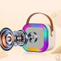 Karaoke Kablosuz Hoparlör Mikrofonlu Rgb Işıklı Bluetooth Speaker Tf Kart/usb Siyah