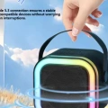 Karaoke Kablosuz Hoparlör Mikrofonlu Rgb Işıklı Bluetooth Speaker Tf Kart/usb Siyah