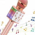 Karaoke Mikrofon Bluetooth Bağlantılı Aux Girişli Uzun Pil Ömrü Yüksek Ses Kaliteli