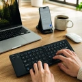 Katlanabilir Bluetooth Klavye 3 Cihaz Bağlantılı Kablosuz Taşınabilir Klavye