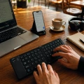 Katlanabilir Bluetooth Klavye 3 Cihaz Bağlantılı Kablosuz Taşınabilir Klavye