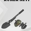 Katlanabilir Kamp Küreği Küçük Kazma Kürek Seti Pusulalı