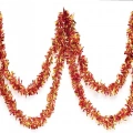 Kırmızı Altın Renk 4 Cm Genişlik Garland Çift Renk Sim Süs 180 Cm