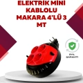 Kırmızı Renk 3 Metre 4’lü Kablolu Priz Makarası