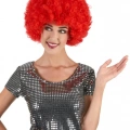 Kırmızı Renk Kıvırcık Afro Bonus Peruk