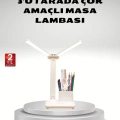 Kısılabilir LED Masa Lambası – Kalemlik ve Telefon Standlı, Göz Yormayan Işık