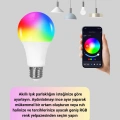 Kumanda Destekli Çok Renkli Akıllı LED Ampul