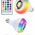 Kumandalı RGB Led Işık Bluetooth Hoparlör Ses Lambası Renkli Ampul
