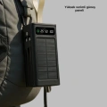 LED Aydınlatmalı Güneş Panelli Powerbank Seyahat ve Kamp İçin
