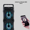 LED Işıklı Kablosuz Bluetooth Hoparlör Yüksek Ses Güçlü Bas Performansı Taşınabilir Şarjlı