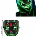 Led Işıklı Neon Maske Cadılar Bayramı Maskesi Korkunç Korku Maskesi
