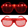 Led Işıklı Panjur Parti Gözlüğü Kırmızı Renk Shutter Gözlük