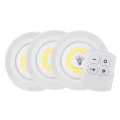 Led Lamba 3lü Uzaktan Kumandalı Yapışkanlı