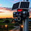 LED Projektörlü Sirenli Güneş Enerjili Akıllı Güvenlik Kamerası