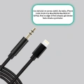 Lightning Girişli Cihazlar İçin 3.5mm Aux Ses Kablo Dönüştürücü 1M