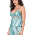 HERŞEYTREND  Aqua Saten Babydoll Şort Takımı