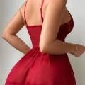 HERŞEYTREND  Bordo Dantel İşlemeli Tül Fantezi Gecelik