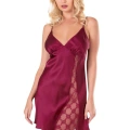 HERŞEYTREND  Bordo Kısa Saten Gecelik