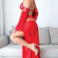 HERŞEYTREND Kırmızı Peçeli Seksi Dansöz Kostümü