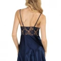 HERŞEYTREND  Lacivert Kısa Saten Gecelik 8239