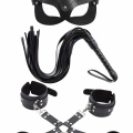 HERŞEYTREND  Maske Kırbaç Bileklik 5 Li Harness Deri Set