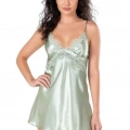 HERŞEYTREND  Su Yeşili Kısa Saten Gecelik 8103