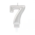 HERŞEYTREND 7 Rakamı Mum Gümüş Renk