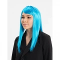Litae Trend Açık Mavi Renk Uzun Düz Parti Peruğu