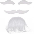 Litae Trend Beyaz Renk Kendinden Yapışkanlı Takma Sakal Bıyık ve Kaş Seti