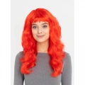 Litae Trend Kırmızı Renk Uzun Dalgalı Parti Peruğu