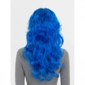 HERŞEYTREND Mavi Renk Uzun Dalgalı Parti Peruğu