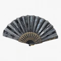 HERŞEYTREND Plastik Siyah Kumaş Yelpaze 12li Set