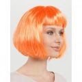 HERŞEYTREND Turuncu Renk Parti Peruğu Küt Saç