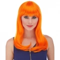 Litae Trend Turuncu Renk Uzun Düz Parti Peruğu