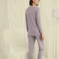 HERŞEYTREND  Uzun Kollu Boydan Düğmeli V Yaka Pijama Takımı