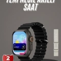 HERŞEYTREND 2025 Model Akıllı Saat Çift Kordon Ios Ve Android Arama Cevaplama Sesli Asistan