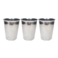HERŞEYTREND 3 Adet Paslanmaz Çelik Krom Bardak 9 x 7,5 x 5,5cm