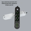 HERŞEYTREND 3 USB Çıkışlı Hızlı Şarjlı Anahtarlı Üçlü Priz