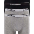 HERŞEYTREND 4 adet Feelline Siyah ve Gri Pamuklu Doğal Likralı Erkek Boxer
