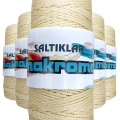 HERŞEYTREND 5 Adet Polyester Makrome İpi 270 Krem 100 gr