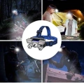 HERŞEYTREND 5 LED Far Şarj Edilebilir Güçlü Kafa Lambası Kamp Lambası 4 Modlu